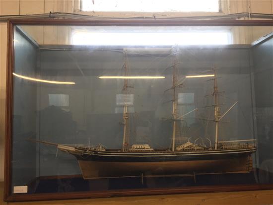 Cutty Sark in glazed cabinet